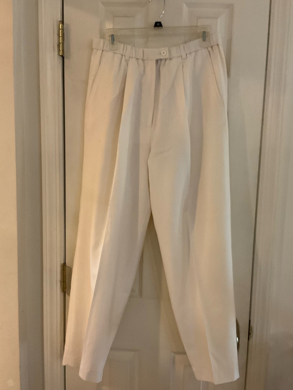 JG Hook Women's Classic Wool Crepe Cream Dress Pants - Tailored  14WP